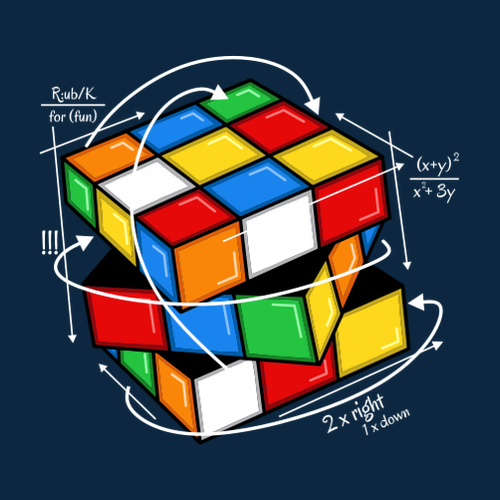 Tričko Rubikova kostka s návodem