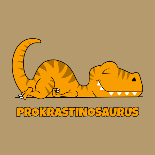 Vtipné polo tričko Prokrastinosaurus