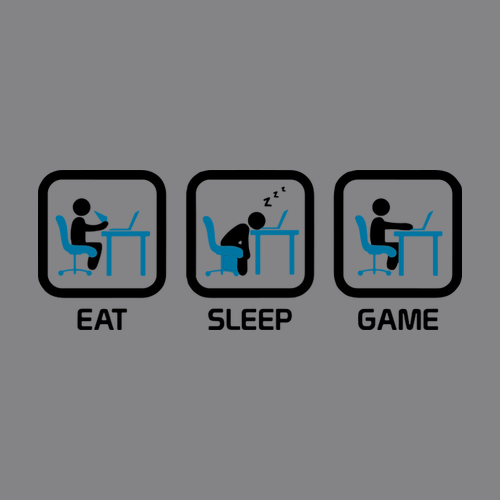 Geek organické tričko Eeat-sleep-game