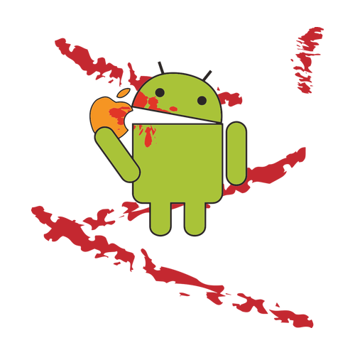 Mikina Android eats Apple - bloodbath