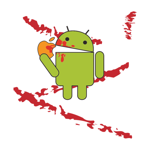 Pánské tričko Android eats Apple - bloodbath