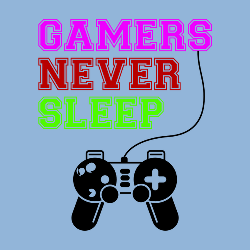 Pánské tričko pro gamery Gamers never sleep