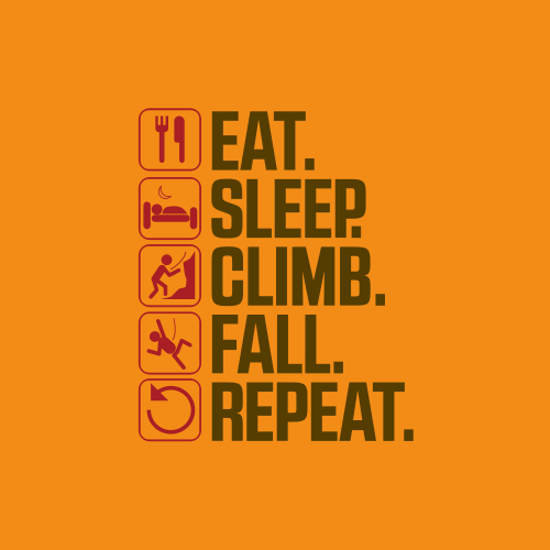 Pánské tričko Climb-fall-repeat