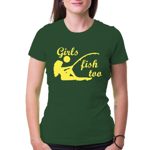 Rybáři Dámské tričko Girls fish too