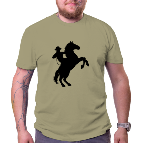 Koně a koňáci Pánské tričko Kovboj silueta