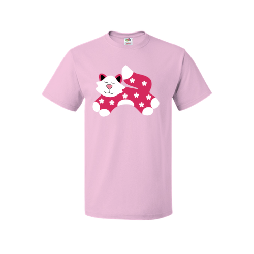 Dětské tričko s růžovou kočkou