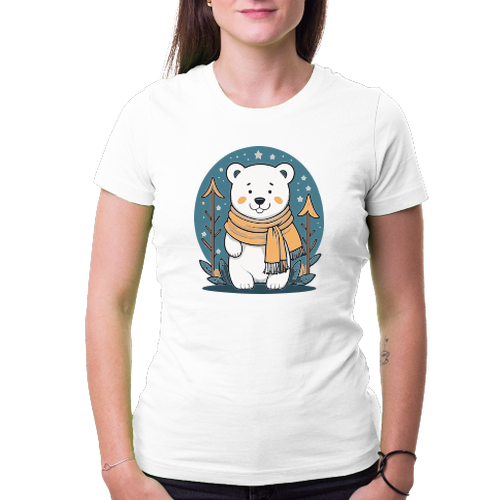 Vánoční triko s medvědem pro ni