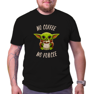 Vtipné tričko Yoda coffee
