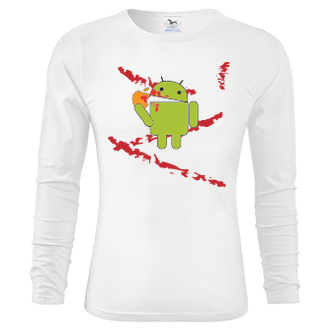 Pánské tričko s dlouhým rukávem Android eats Apple