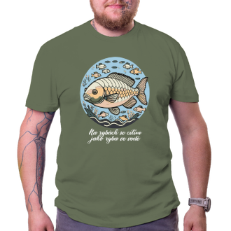Rybáři Rybářské triko Ryba ve vodě