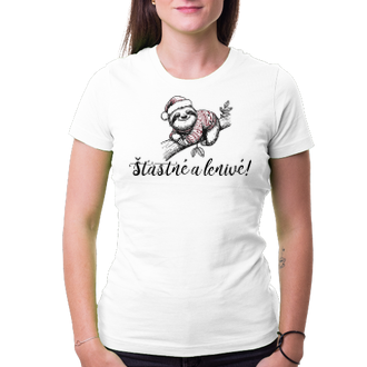 Vánoční tričko Šťastné a lenivé