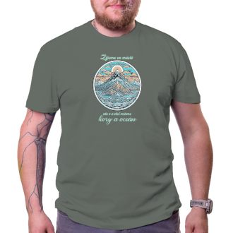Cestování Pánské tričko Hory a oceán