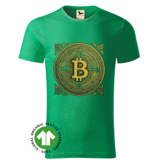 Geek Organické triko s Bitcoinem